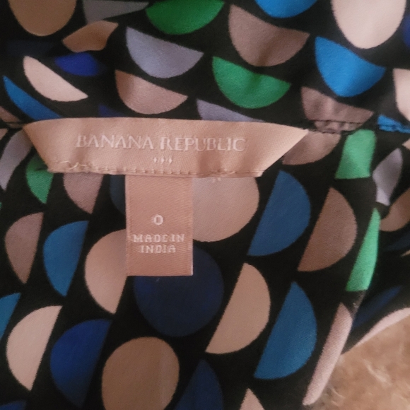 Banana Republic Multi Colored Circular Patterned Sleeveless Top Sz.0 - Picture 6 of 6